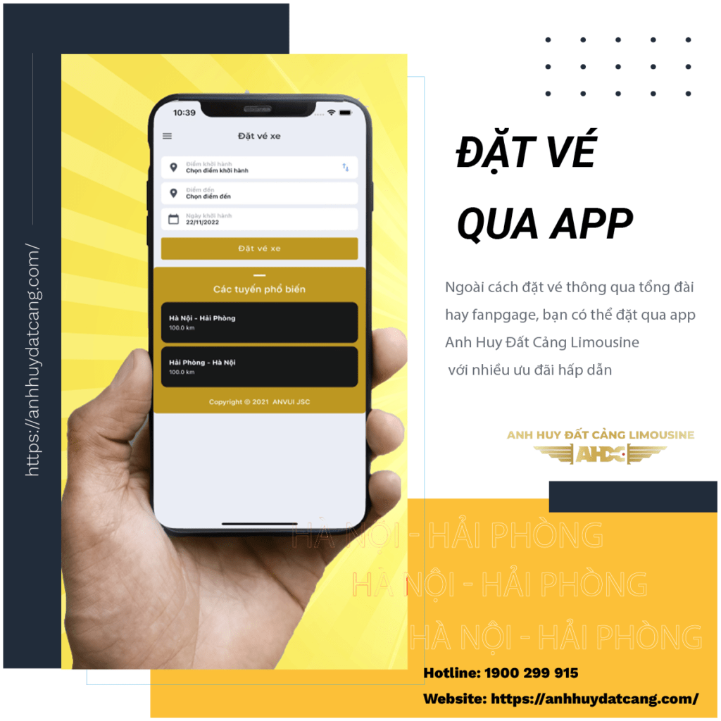 dịch vụ xe limousine hà nội - hải phòng đặt vé qua app