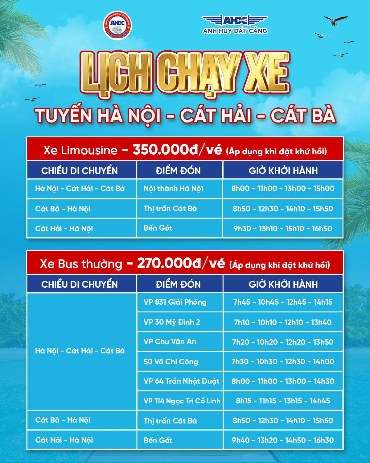 Di chuyển Hà Nội ⇔ Cát Bà cùng Anh Huy Đất Cảng cung cao tốc chỉ mất khoảng 2h30’